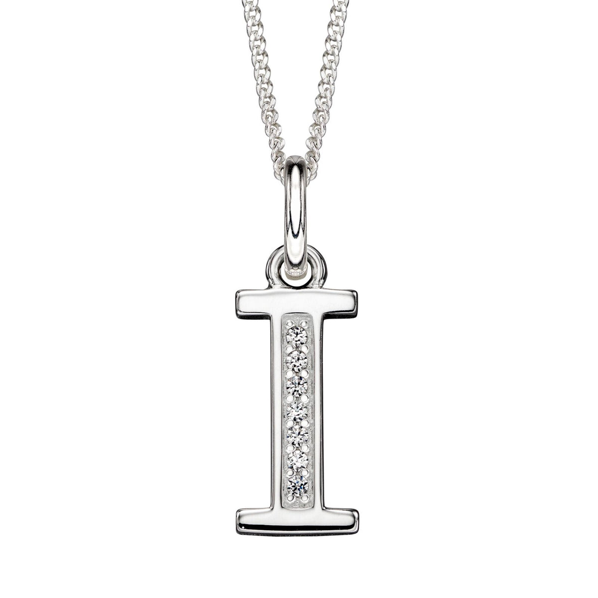 A - Z Necklace Channel Set Sterling Silver British Made 925 Hallmarked Brand New