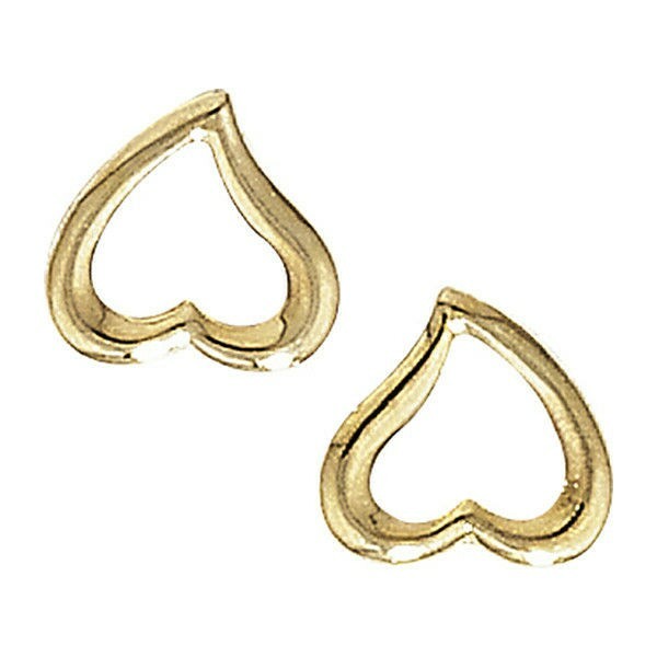 Open Heart Stud Earrings 9ct Yellow Gold Hallmarked Brand New Boxed