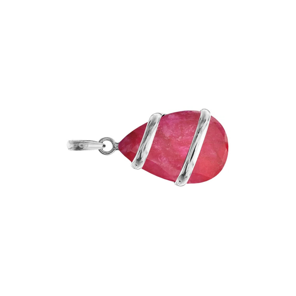 Teardrop Ruby Quartz Pendant Sterling Silver 925 Hallmarked All Chain Lengths