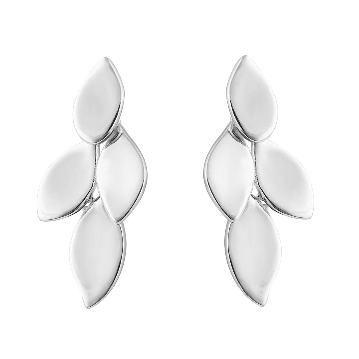 Flowing Petal Drop Earrings Steling Silver 925 Hallmarked Brand New Boxed