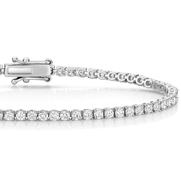 Lab Grown Diamond 18ct White Gold Tennis Bracelet  Hallmarked British Made
