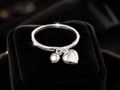 Heart Charm Band Ring Sterling Silver 925 Hallmarked British Made Size M - Q