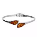 Teardrop Amber Bangle Sterling Silver 925 Hallmarked British Made Brand New