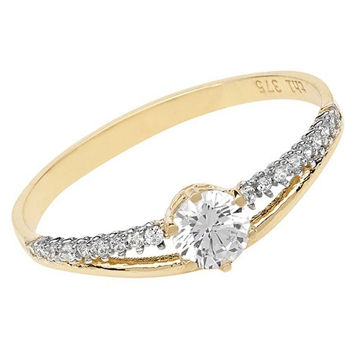 Solitaire Engagement Ring 9ct Yellow Gold 375 Hallmark Sizes J - S British Made