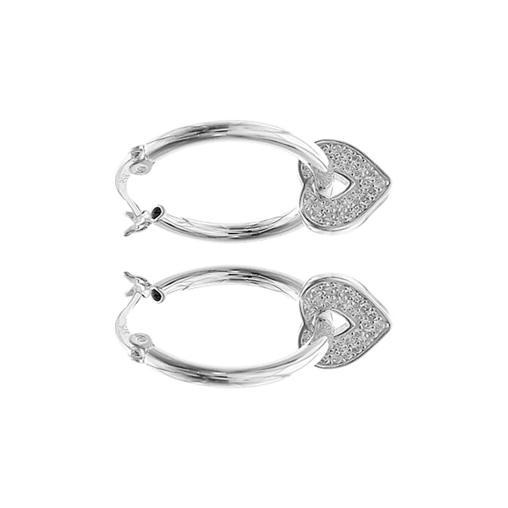 15mm Creole Heart Hoop Earrings Sterling Silver 925 Hallmarked Brand New Boxed