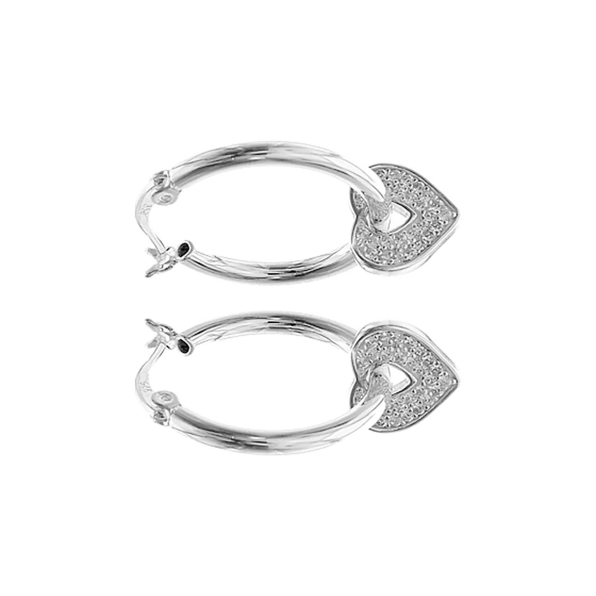 15mm Creole Heart Hoop Earrings Sterling Silver 925 Hallmarked Brand New Boxed
