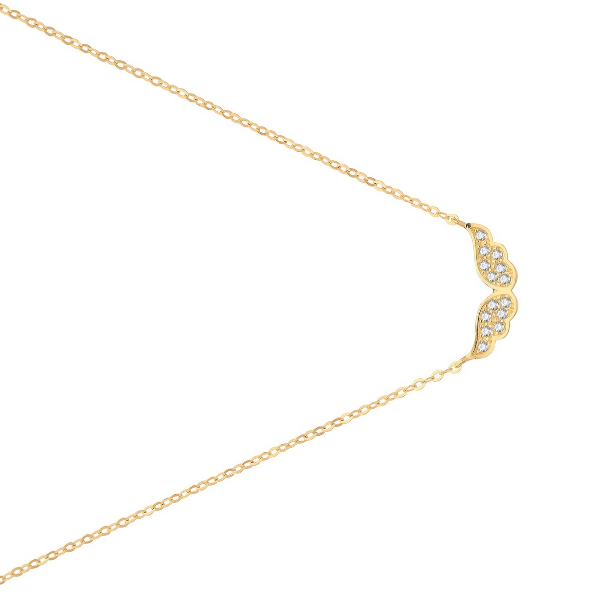 Ladies Angel Wings Necklace 9ct Yellow Gold 375 Hallmarked British Made