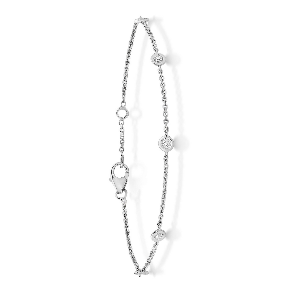 Flush 18ct White Gold Bracelet Natural Diamond 375 Hallmarked British Made