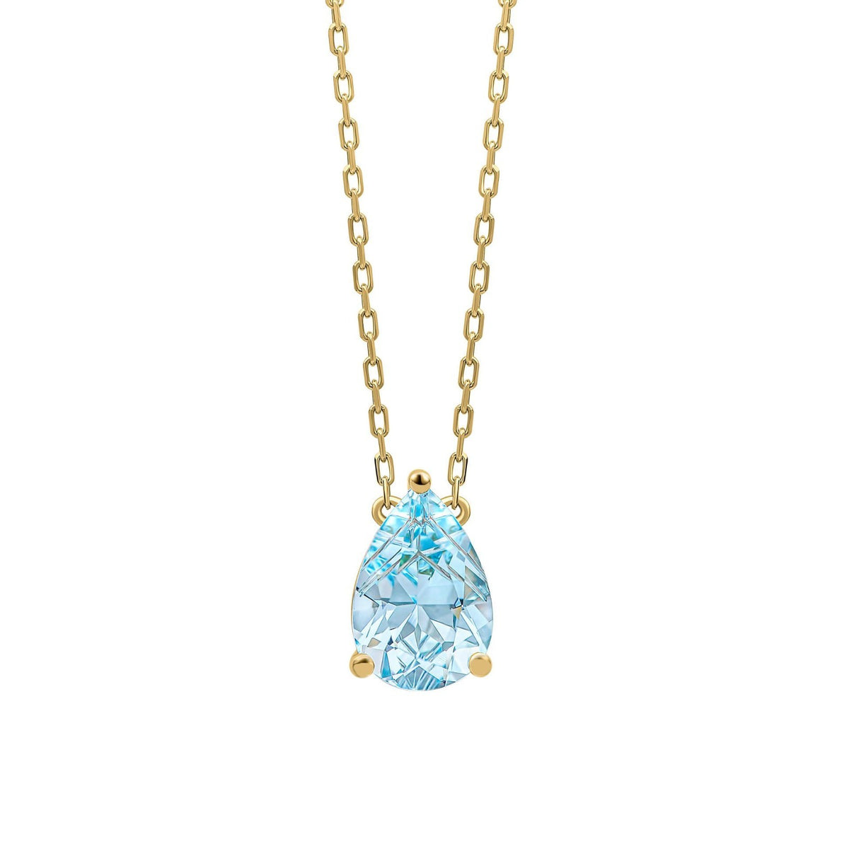 Natural Pear Topaz Pendant & Earrings Set 9ct Yellow Gold 375 Hallmarked