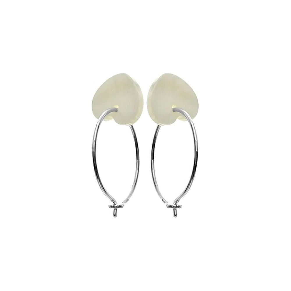 Heart Pearl Hoop Earrings Sterling Silver 925 Hallmarked Brand New Boxed