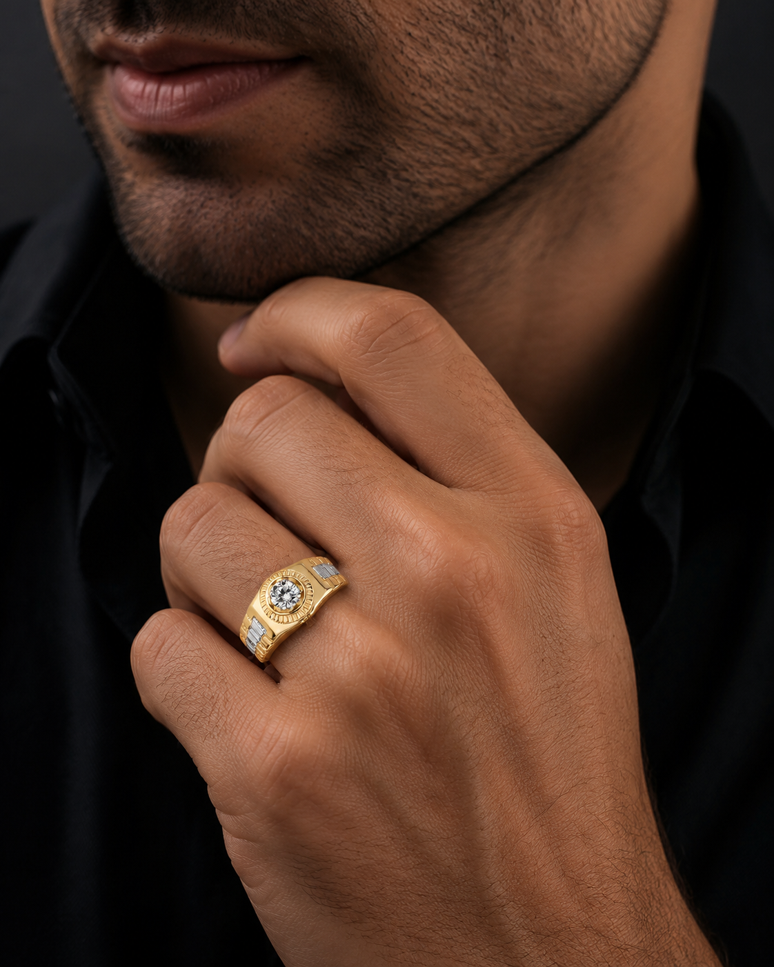 Solid 9ct Yellow Gold Watch Ring Gents Mens Fully Hallmarked Signet British Made