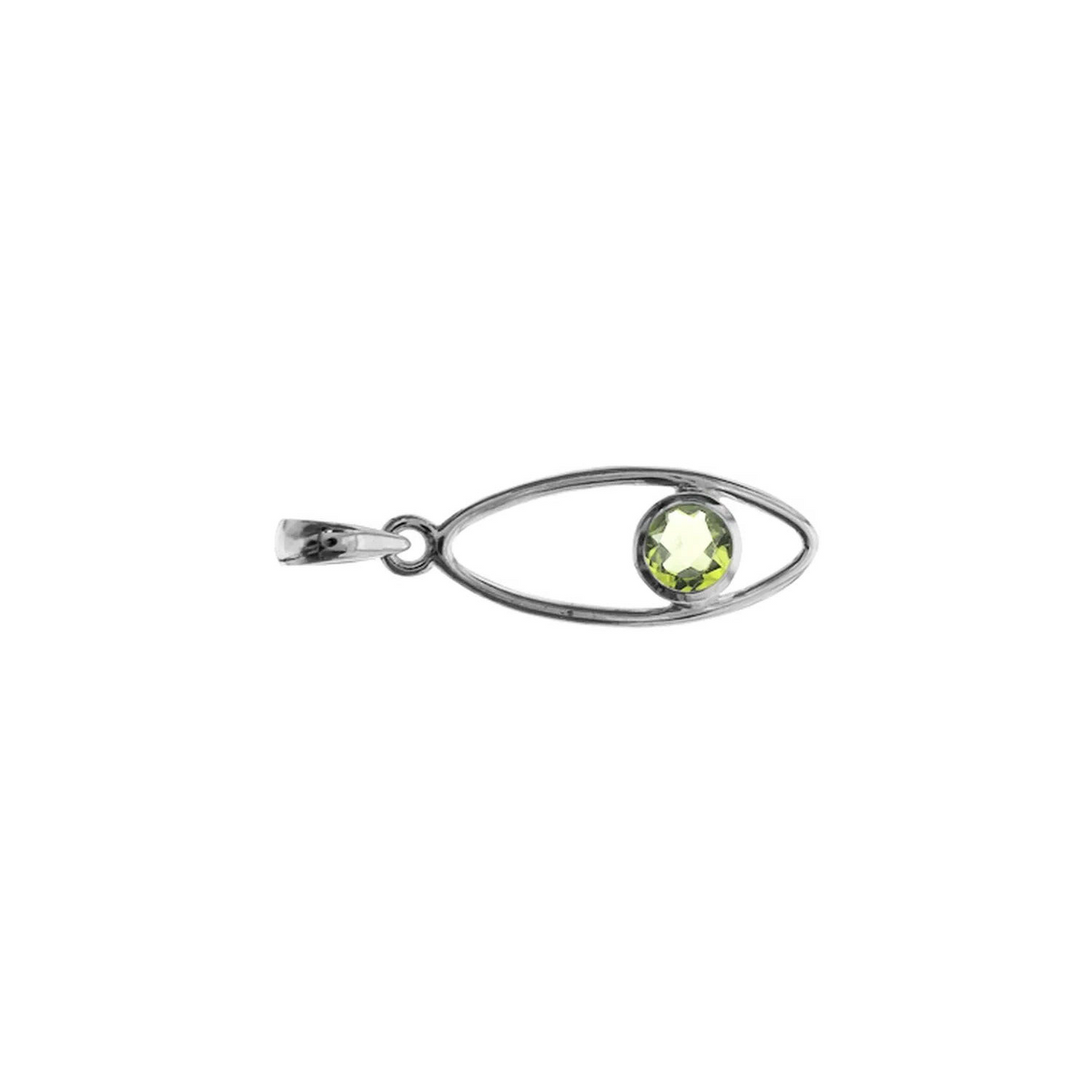 Peridot Eclipse Pendant Sterling Silver 925 Hallmarked All Chain Lengths