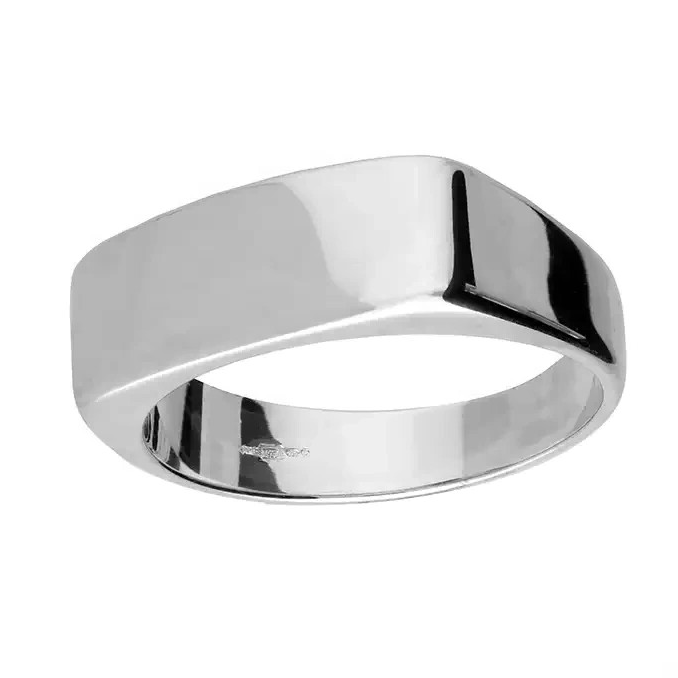 Sterling Silver Gents Ring Signet Band Design Hallmarked Size P - Z British Made