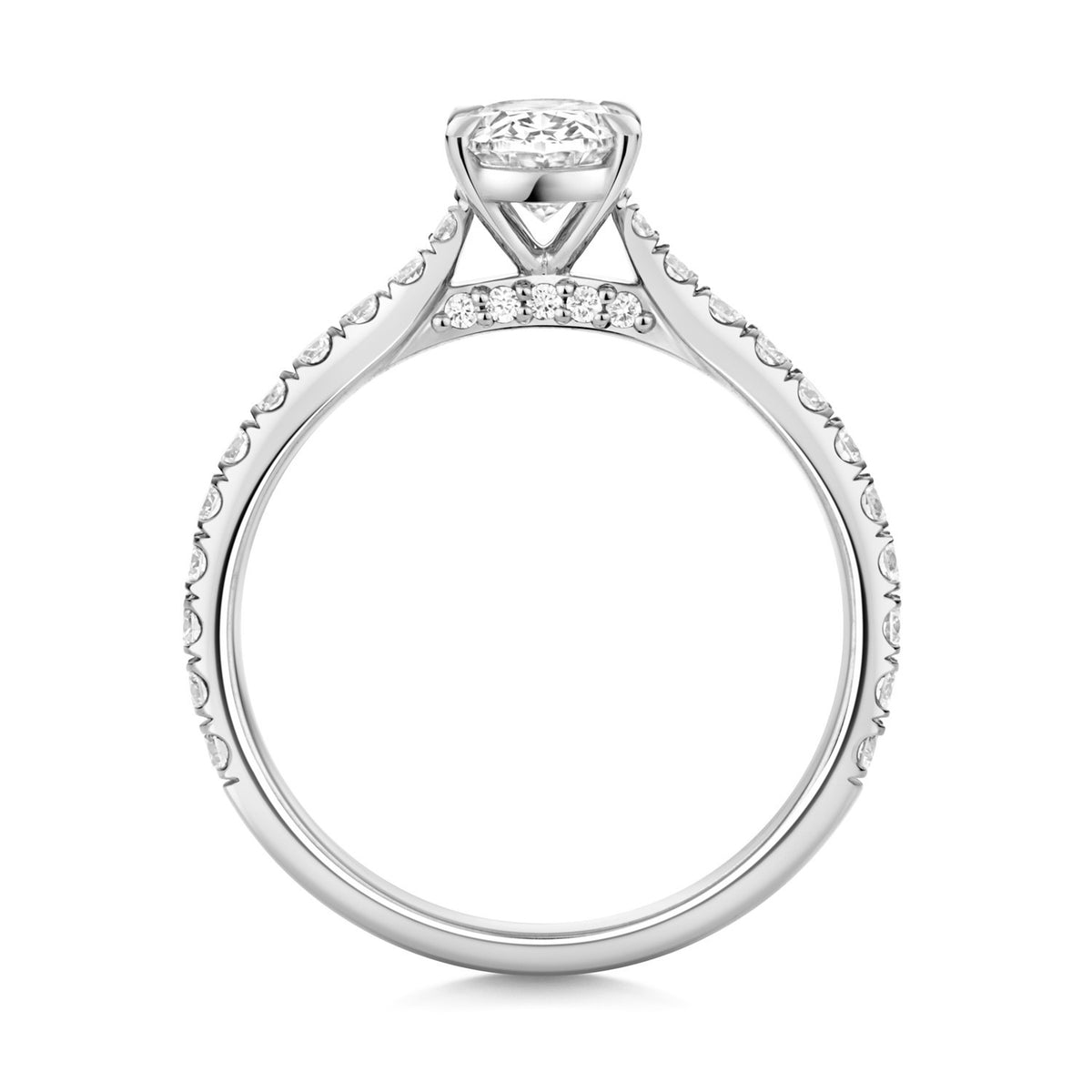 Oval Lab-Grown Diamond Engagement Ring 18ct White Gold Hallmarked Sizes J - Q