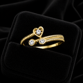 Twisted Heart Ring 9ct Yellow Gold Hallmarked Sizes J - T British Made