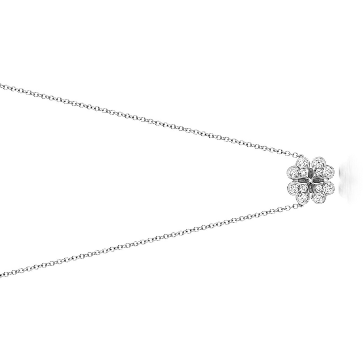 12 Natural Diamond Clover Necklace 18ct White Gold Hallmarked British Made