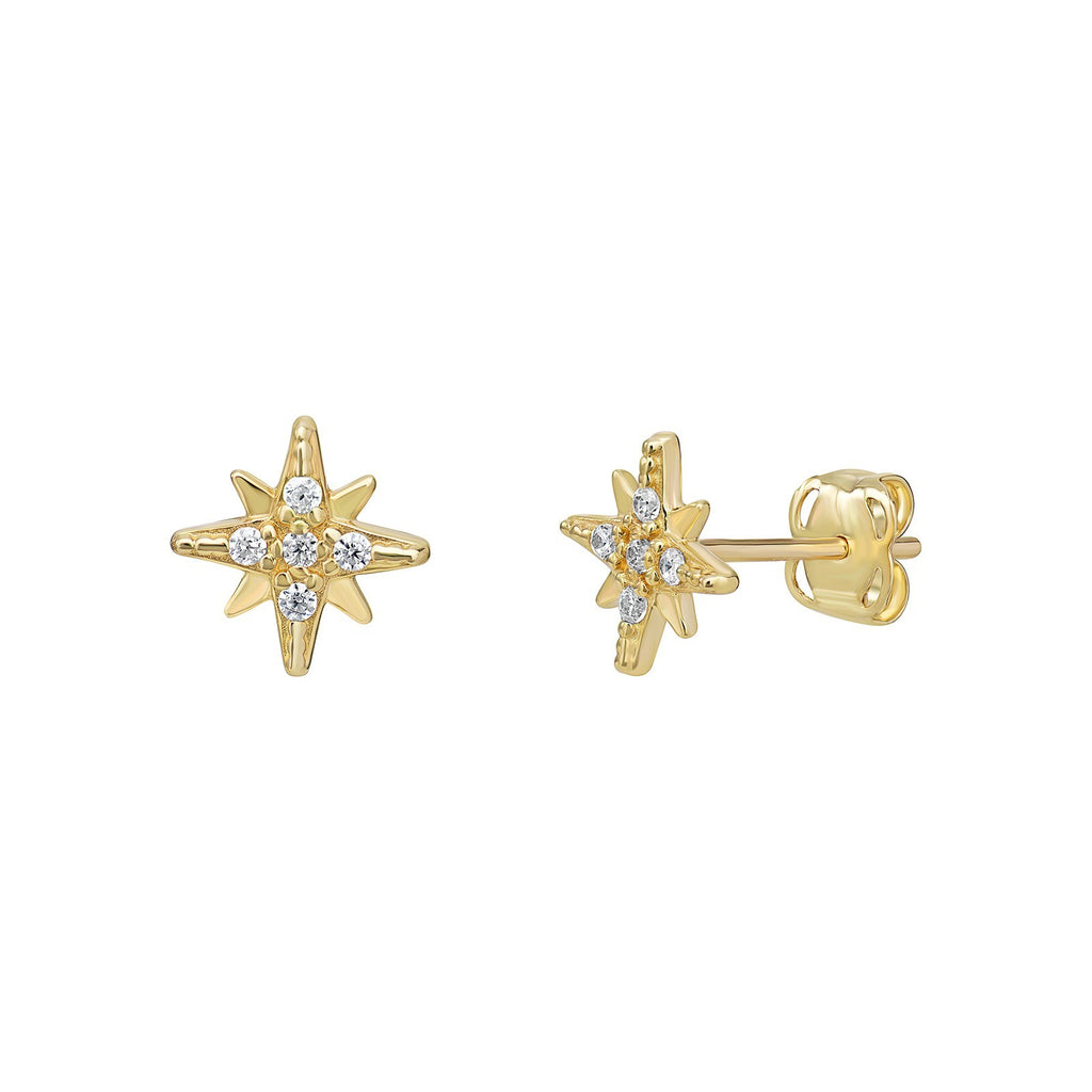 Statement Star Stud Earrings 9ct Yellow Gold 375 Hallmarked British Made