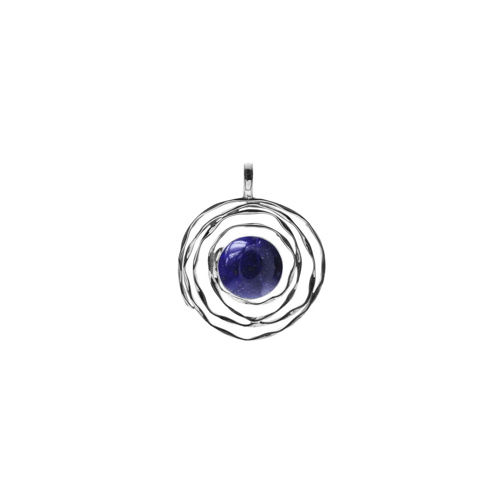 Lapis Lazuli Flush Web Pendant Sterling Silver 925 Hallmarked All Chain Lengths