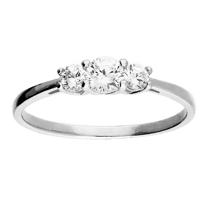Trio Cluster Ring Sterling Silver 925 Hallmarked British Made Size L - R