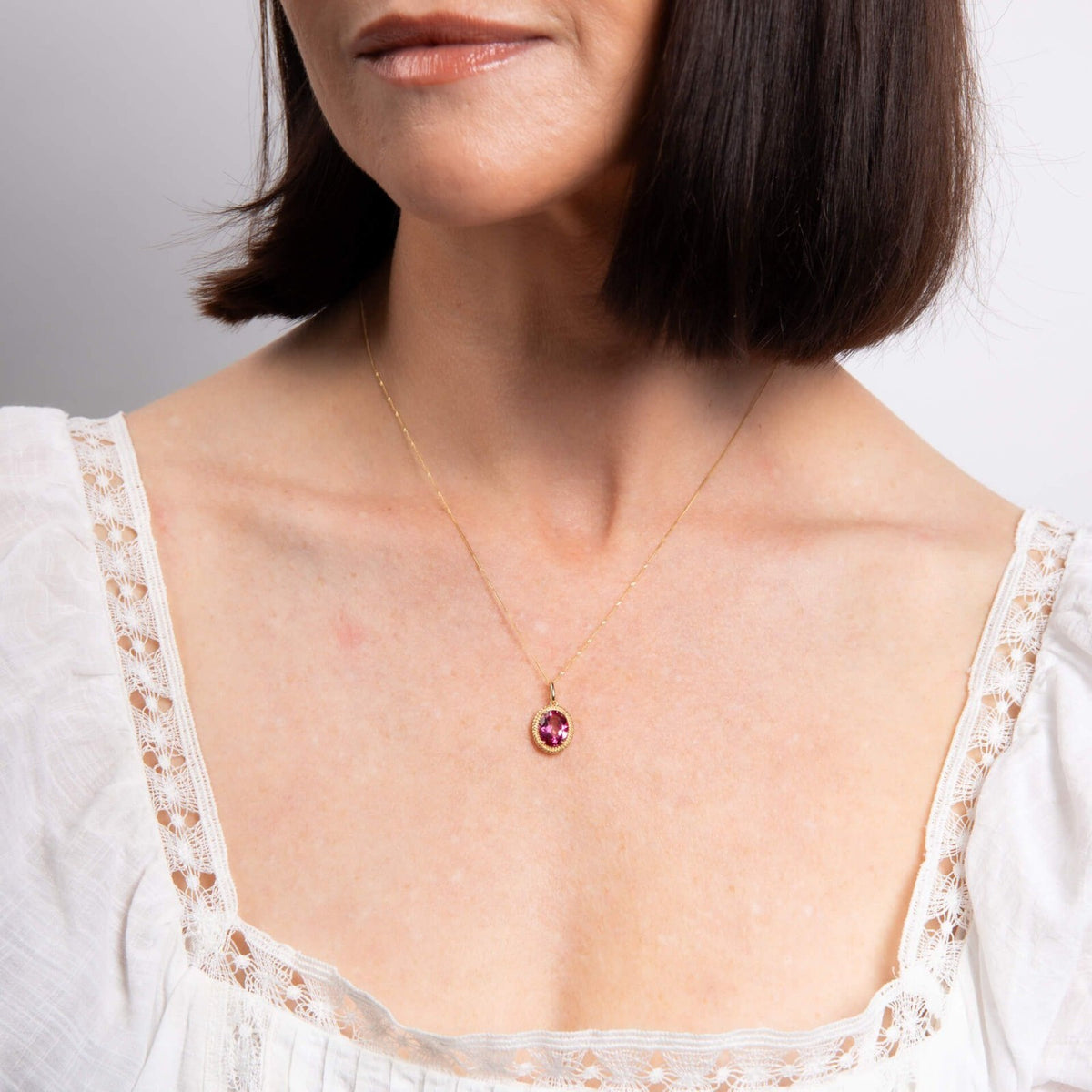 Oval Natural Pink Topaz Pendant 9ct Yellow Gold 375 Hallmarked British Made