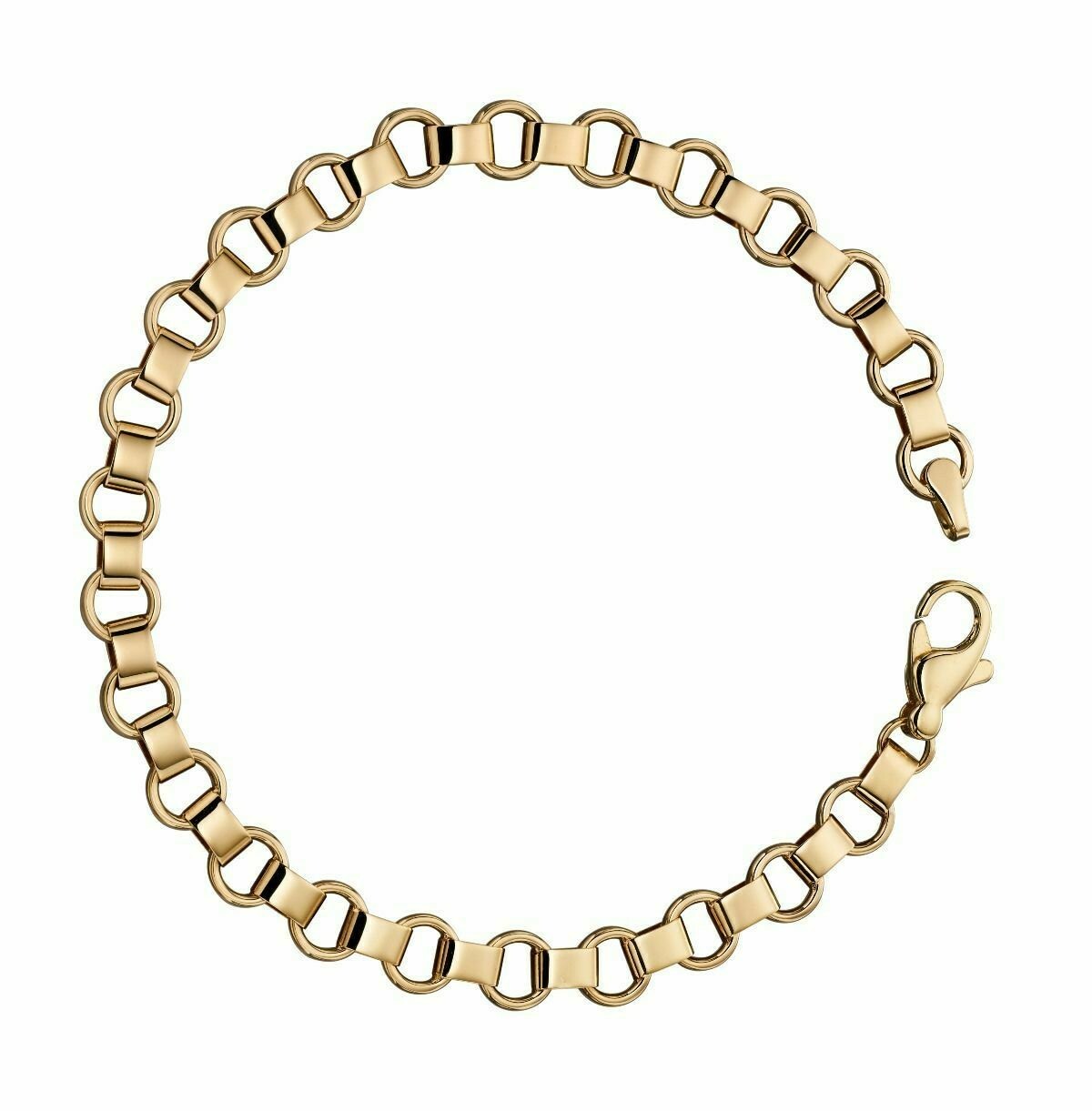 Circle Link Bracelet in 9ct Yellow Gold 375 Hallmarked 19cm Brand New Boxed