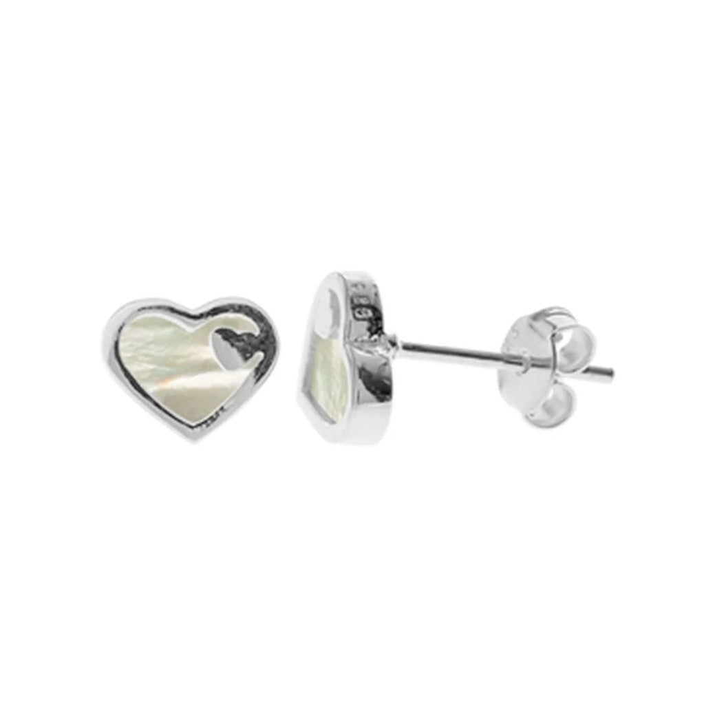 Small Natural Heart Pearl Earrings Sterling Silver 925 Hallmarked British Made