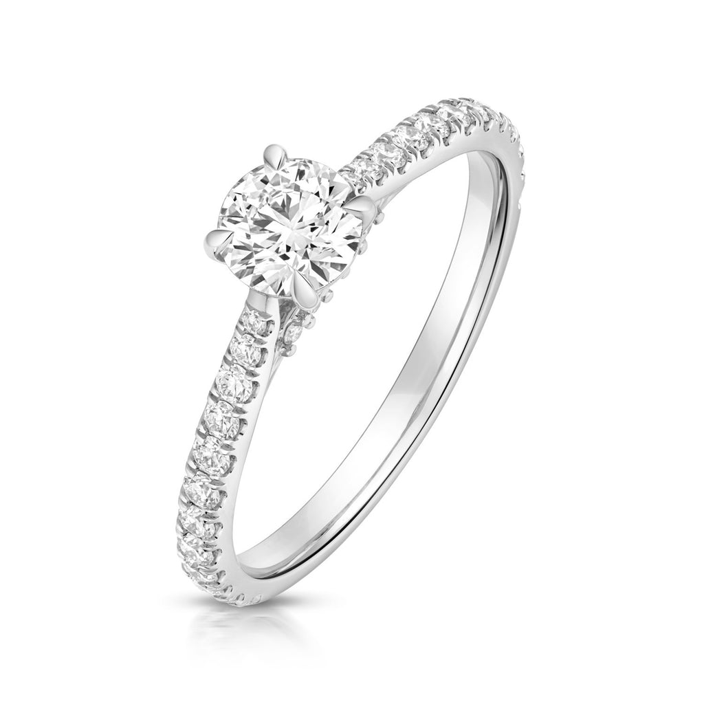 35 Lab-Created Diamond Engagement Ring 18ct White Gold Hallmarked Sizes J - Q
