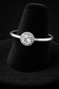 Micro Set Halo Ring Sterling Silver 925 Hallmarked British Made Size J - R