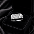 Men's Sterling Silver Ring Pave Set Engagement Gents 925 Hallmarked Sizes M - X