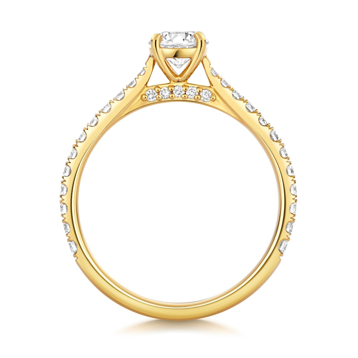 35 Lab-Grown Diamond Engagement Ring 18ct Yellow Gold Hallmarked Sizes J - Q