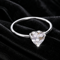 Solitaire Heart Ring Sterling Silver 925 Hallmarked British Made Size J - Q