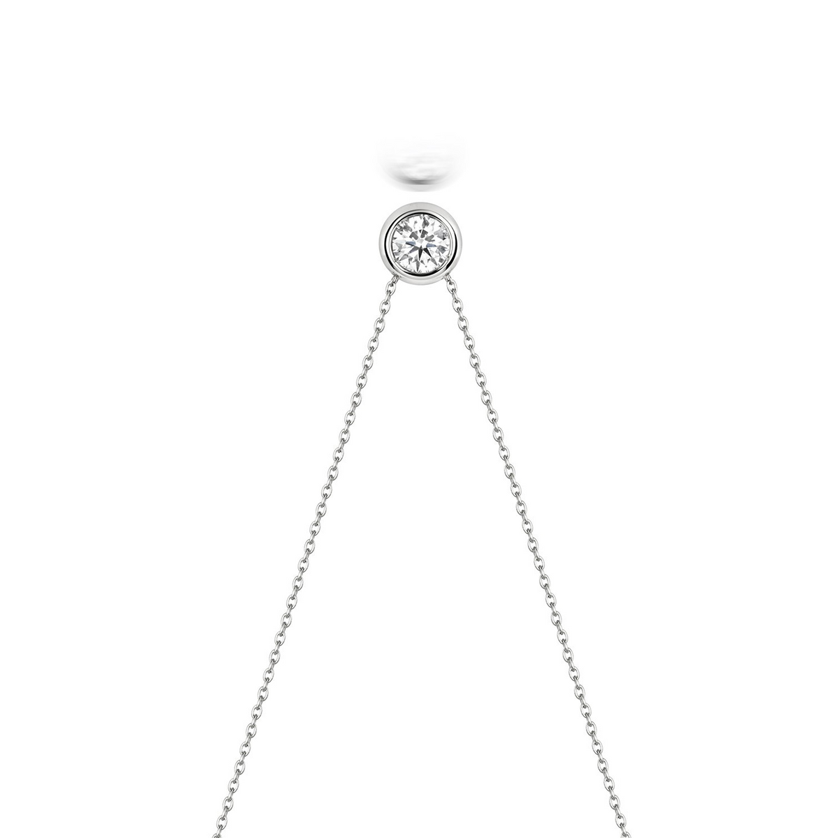1 Natural Diamond Flush Necklace 18ct White Gold Hallmarked British Made