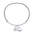 2 Disc Charm Stretch Bracelet Sterling Silver 925 Hallmarked Brand New Boxed