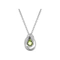 Teardrop Peridot Wrap Necklace Solid Sterling Silver 925 Hallmarked British Made