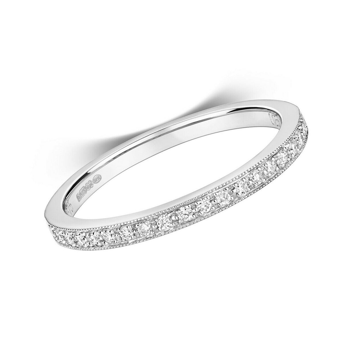 Diamond Eternity Ring 9ct White Gold 375 Hallmark Sizes J - Q British Made