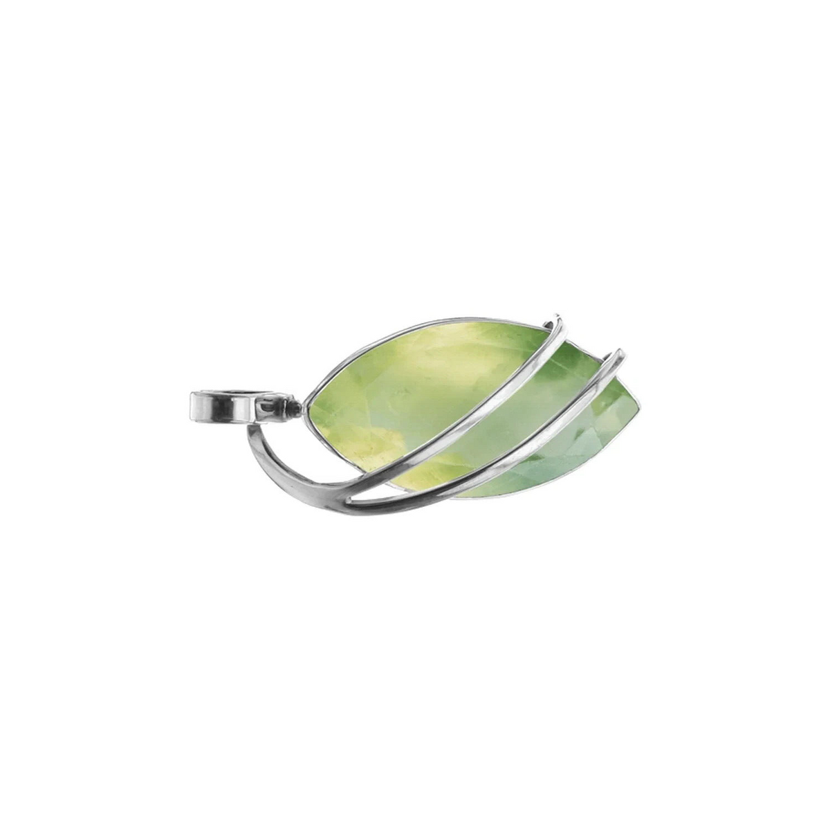 Prehnite Marquise Pendant Sterling Silver 925 Hallmarked All Chain Lengths