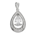 Halo Teardrop Pendant Sterling Silver 925 Hallmarked All Chain Lengths Brand New