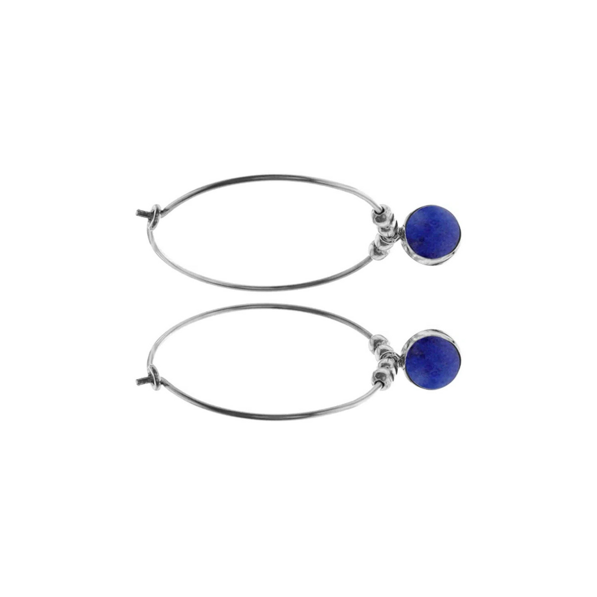 Ivy Lapis Lazuli Hoop Earrings Sterling Silver 925 Hallmarked Brand New Boxed