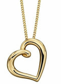9ct Yellow Gold Organic Heart Pendant 375 Hallmarked British Made Brand New