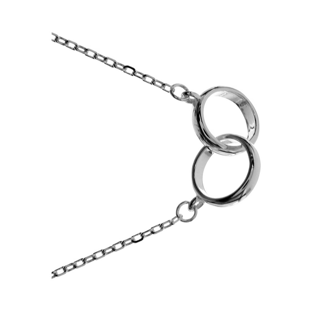 Double Loop Necklace Solid Sterling Silver 925 Hallmarked British Made