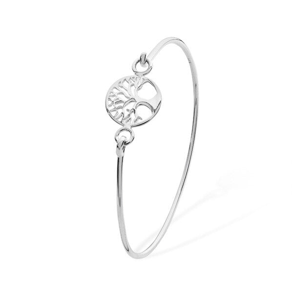 Sterling Silver Bangle Tree Of Life British Made Hallmarked Brand New Boxed
