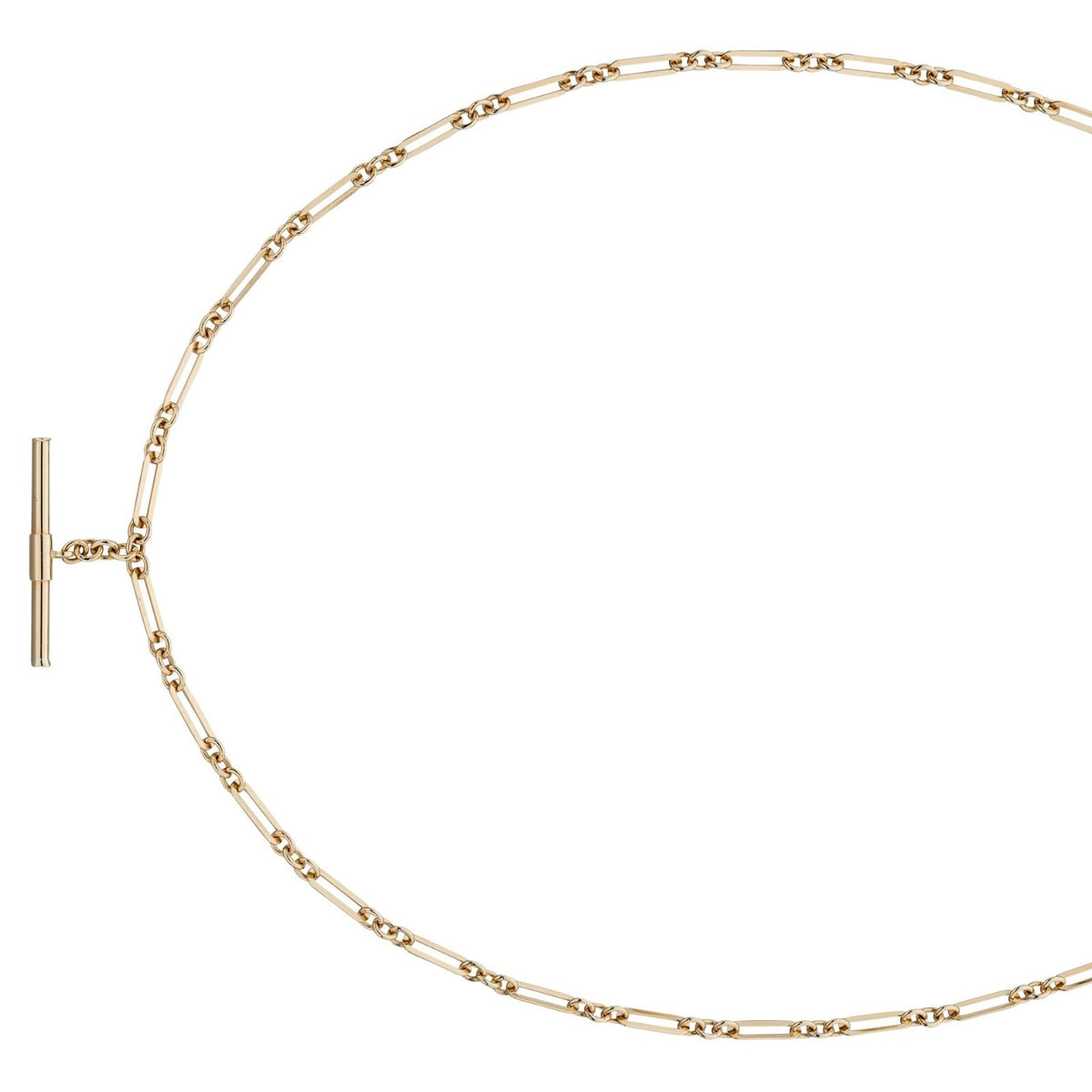 T Bar Chain Necklace 9ct Yellow Gold 375 Hallmarked British Made 45cm