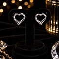 Small Open Heart Earrings Solid Sterling Silver 925 Hallmarked Brand New Boxed