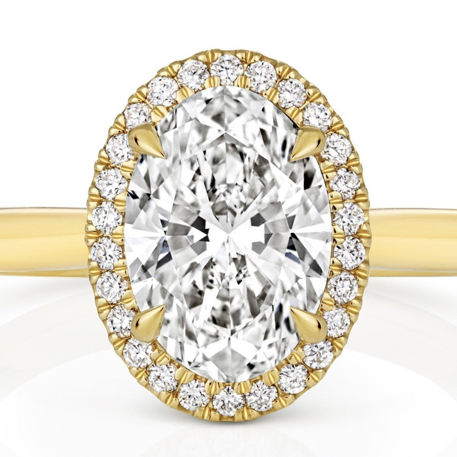 Oval Lab-Grown Diamond Engagement Ring 18ct Yellow Gold Hallmarked Sizes J - Q