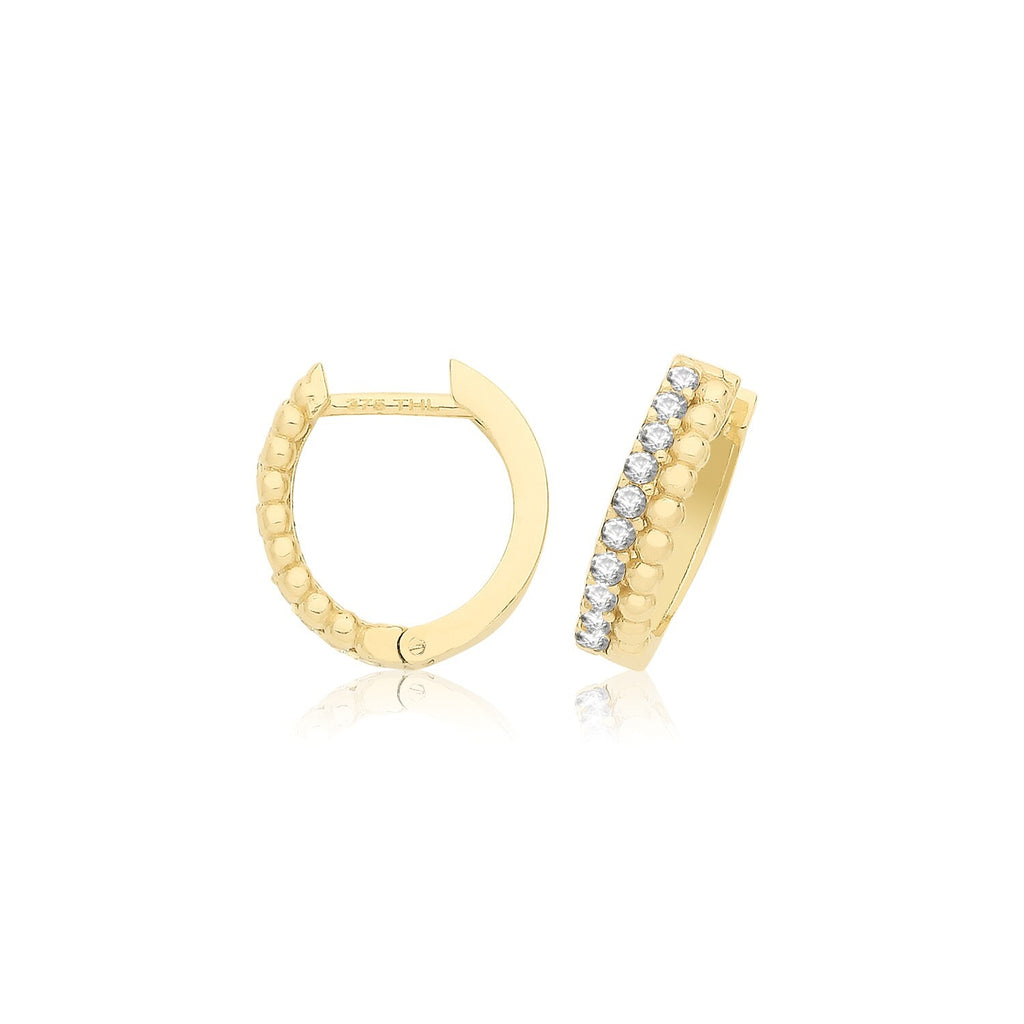 Mens Bobble Huggie Hoop Earring 9ct Yellow Gold 375 Hallmarked Brand New