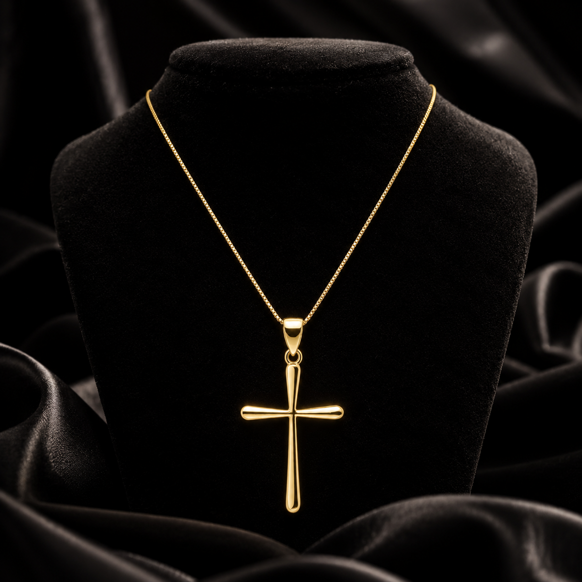 Taperered Cross Pendant 9ct Yellow Gold 375 Hallmarked Brand New Boxed