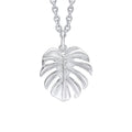 Monstera Leaf Pendant Sterling Silver 925 Hallmarked All Chain Lengths