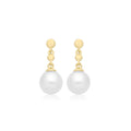 Natural Pearl Organic Drop Earrings 9ct Yellow Gold 375 Hallmarked Brand New
