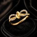 24 Natural Diamond Bow Ring 18ct Yellow Gold Hallmarked Sizes J - Q