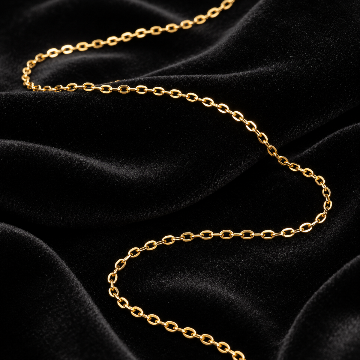 Oval Trace Chain Necklace 9ct Yellow Gold 375 Hallmarked British Made 45cm